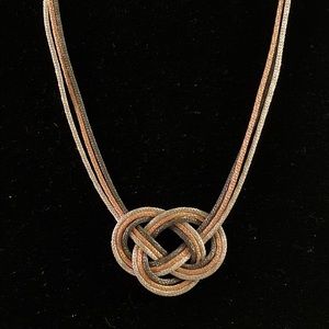 Italian Tri colored sterling silver necklace